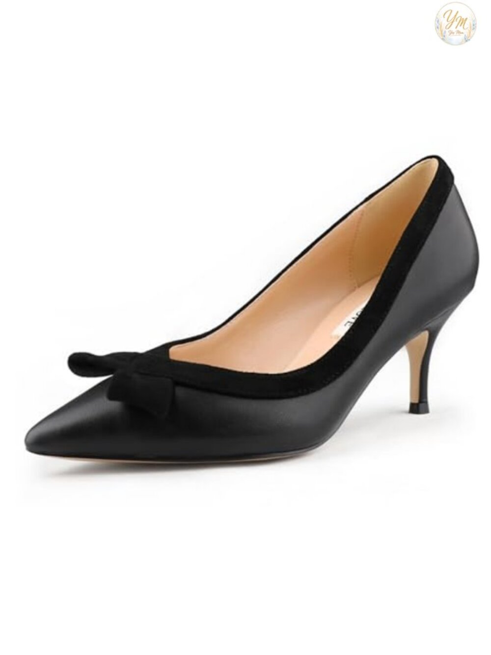 Women's Pointed Toe Kitten Heel Pumps Slip-On Dress Shoes